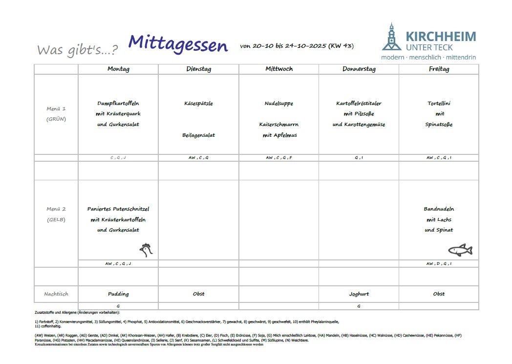 Speiseplan KW 43 Bild