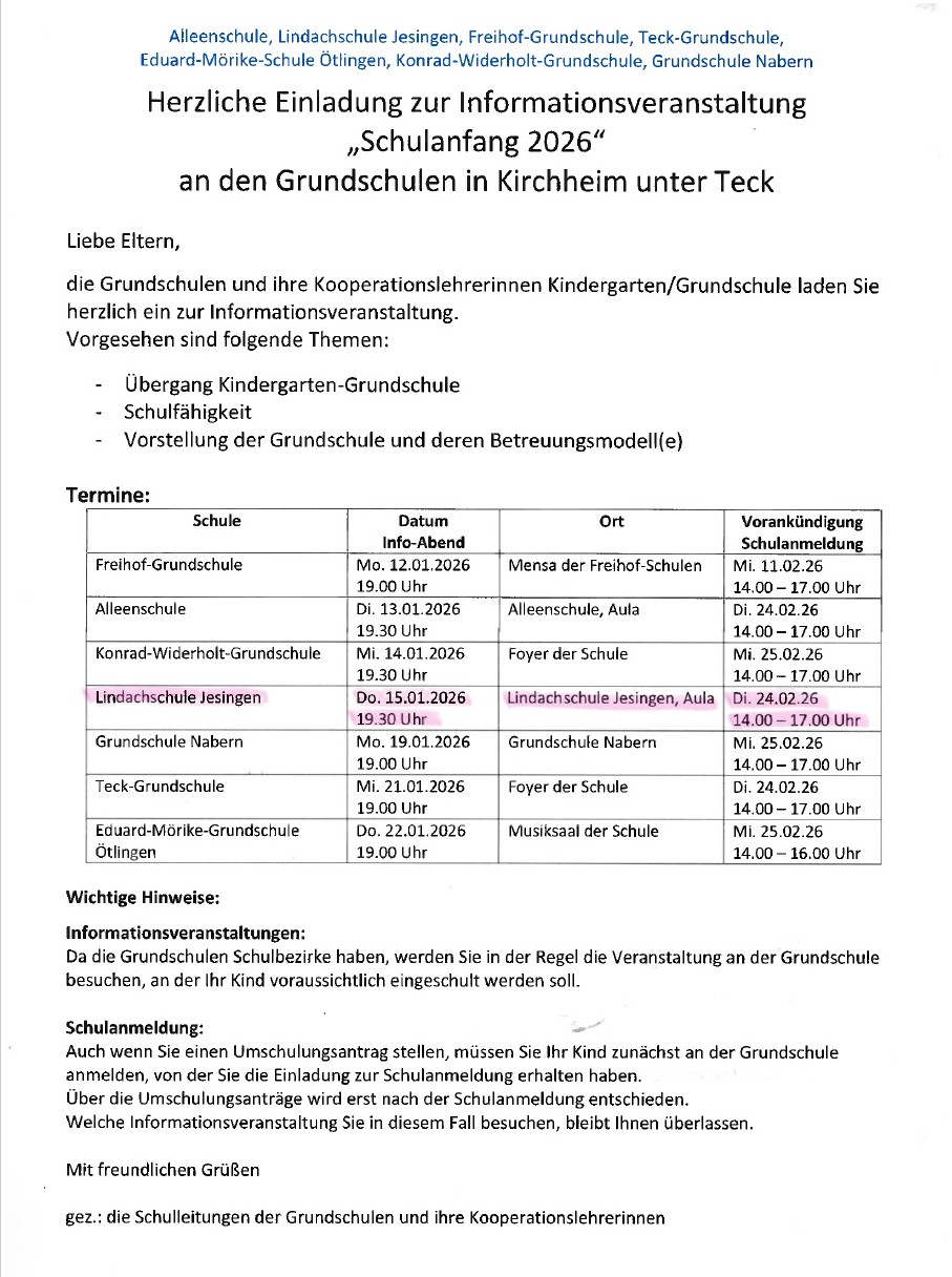 Herzliche Einladung zur Informationsveranstaltung  Bild